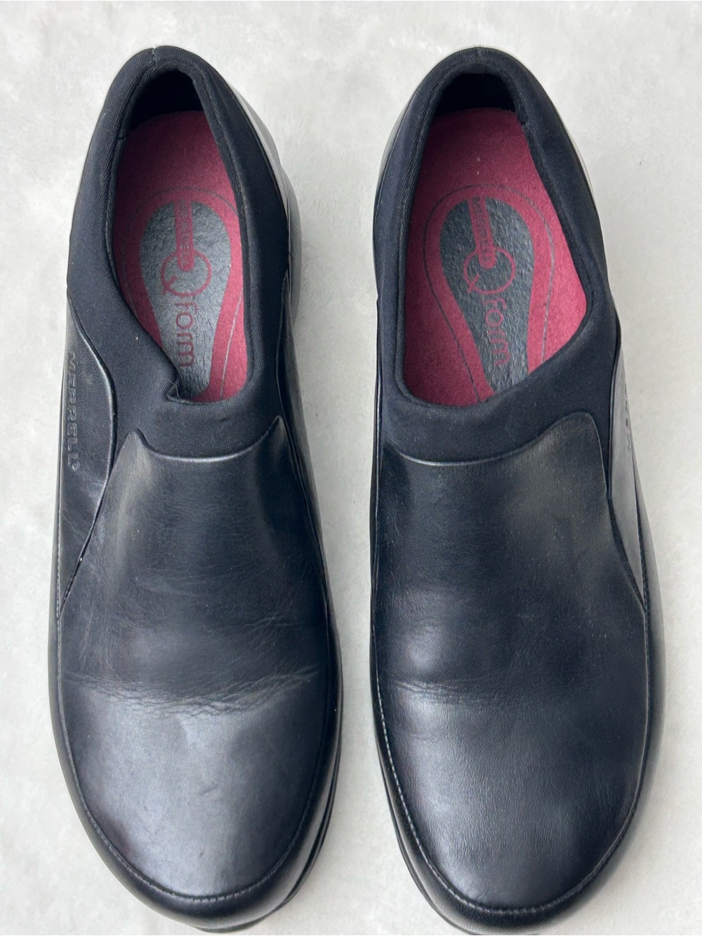 Merrell Women’s Black Leather Slip-On Shoes Size 8